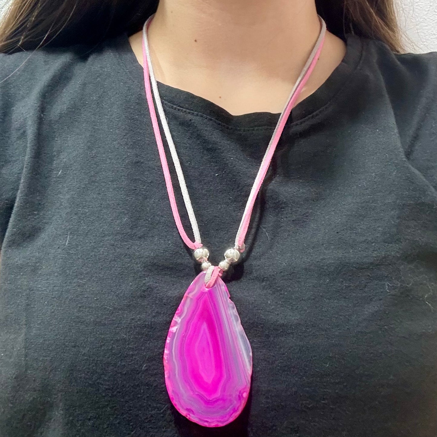 Colgante Ágata Fucsia