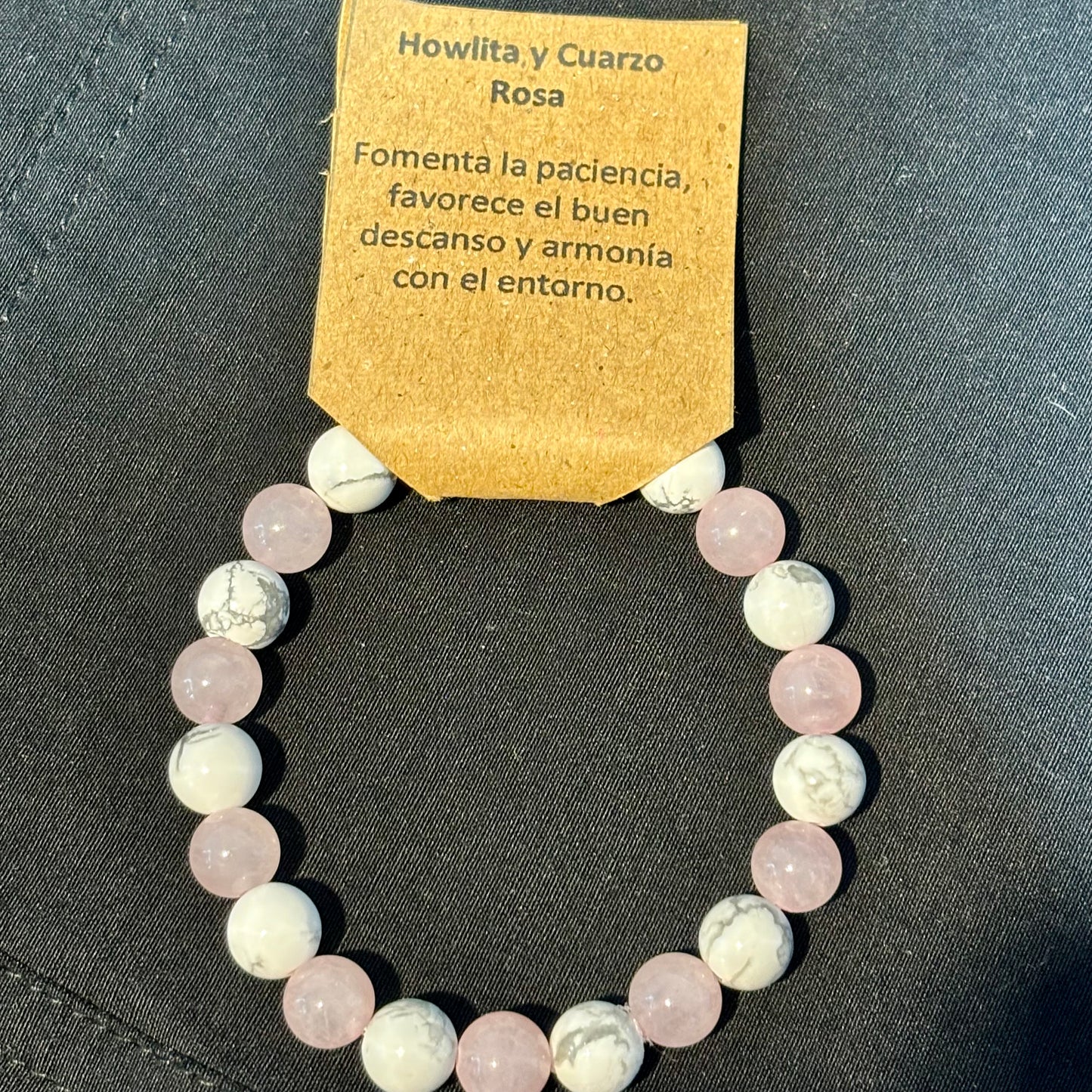 Pulsera Cuarzo Rosa y Howlita