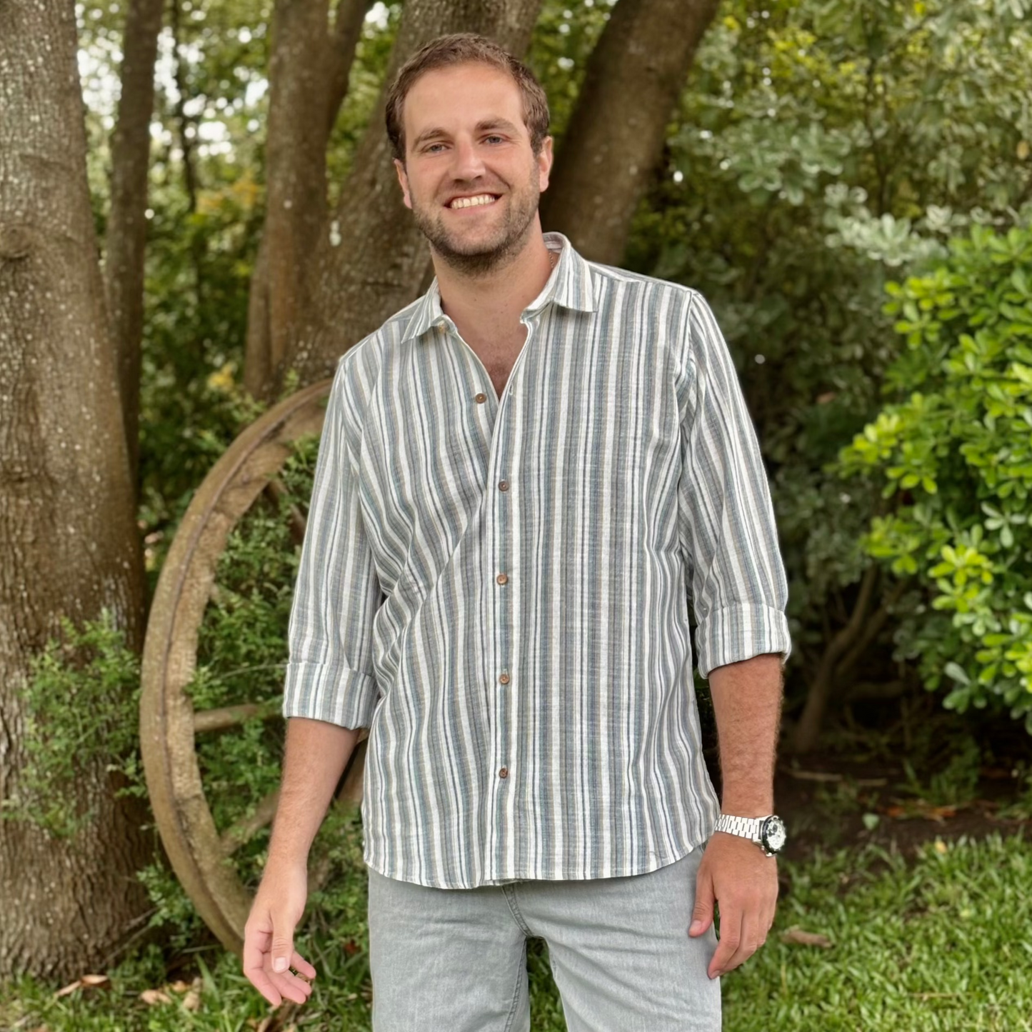 Camisa de Lino Rayada
