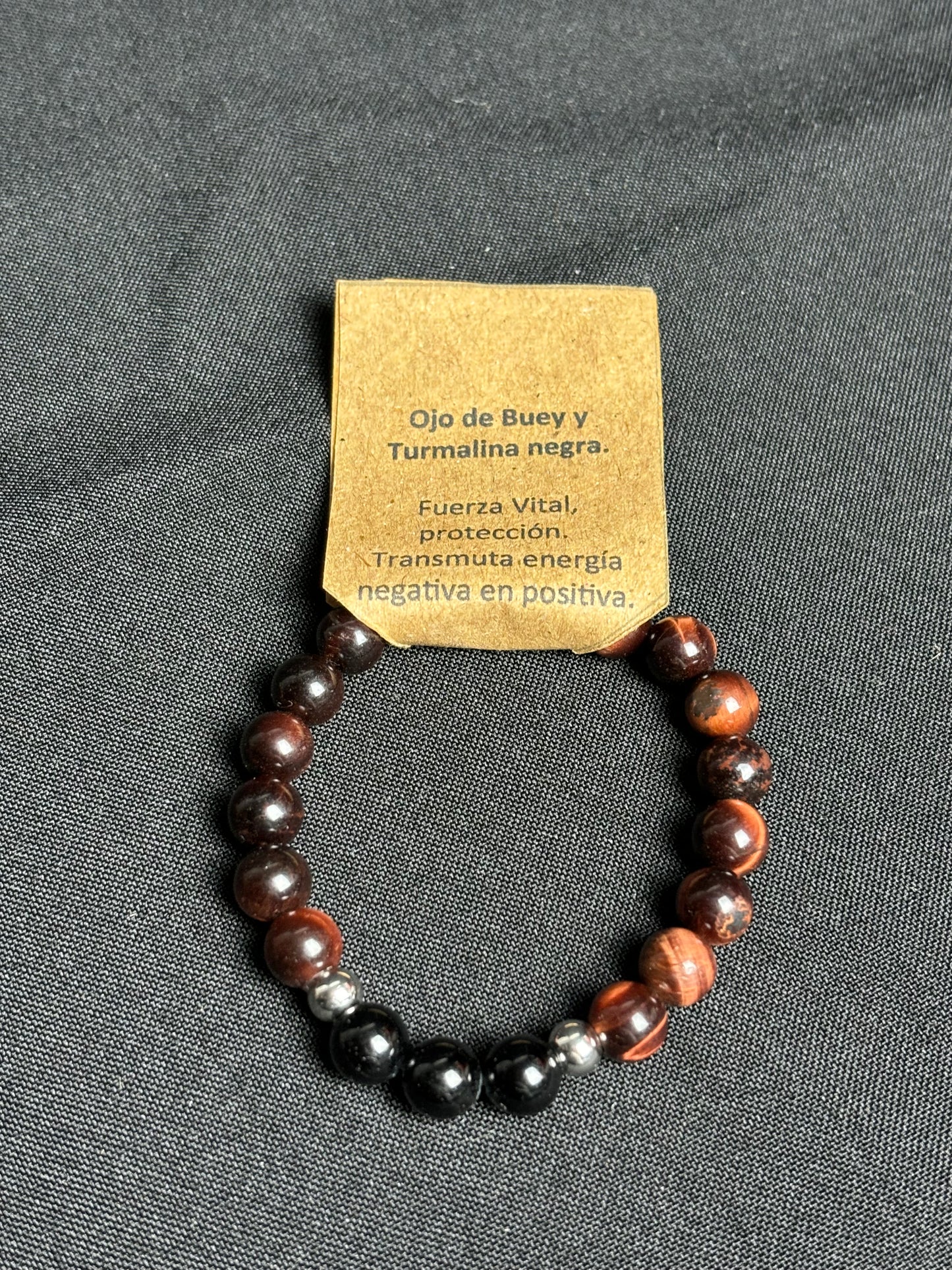 Pulsera Ojo de Buey y Turmalina Negra
