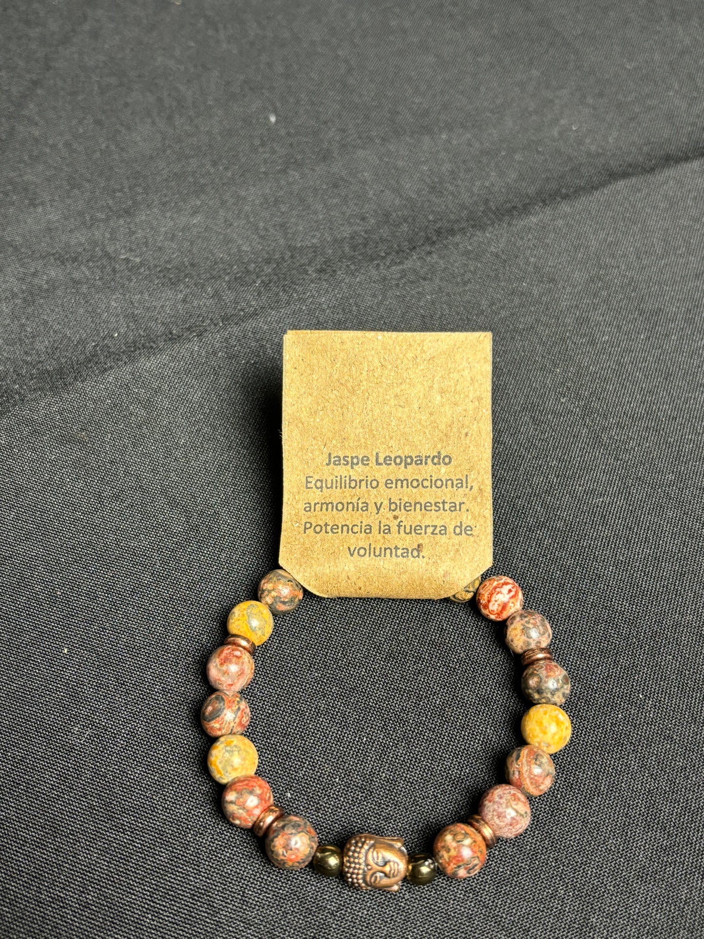 Pulsera Jaspe Leopardo y Buda