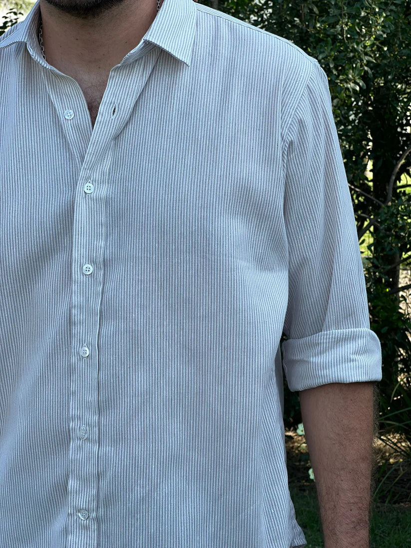 Camisa de Lino Manga Larga