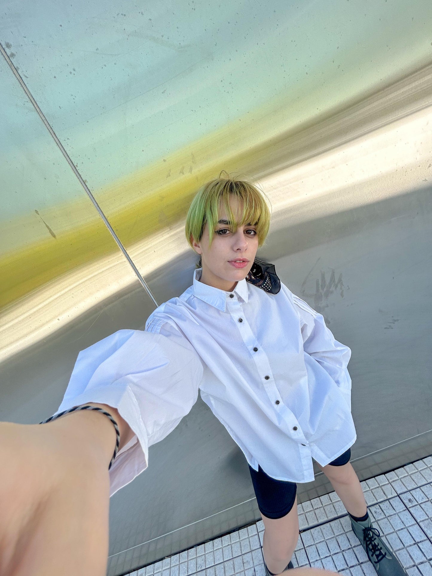Camisa Con Alforzas en Mangas y Espalda
