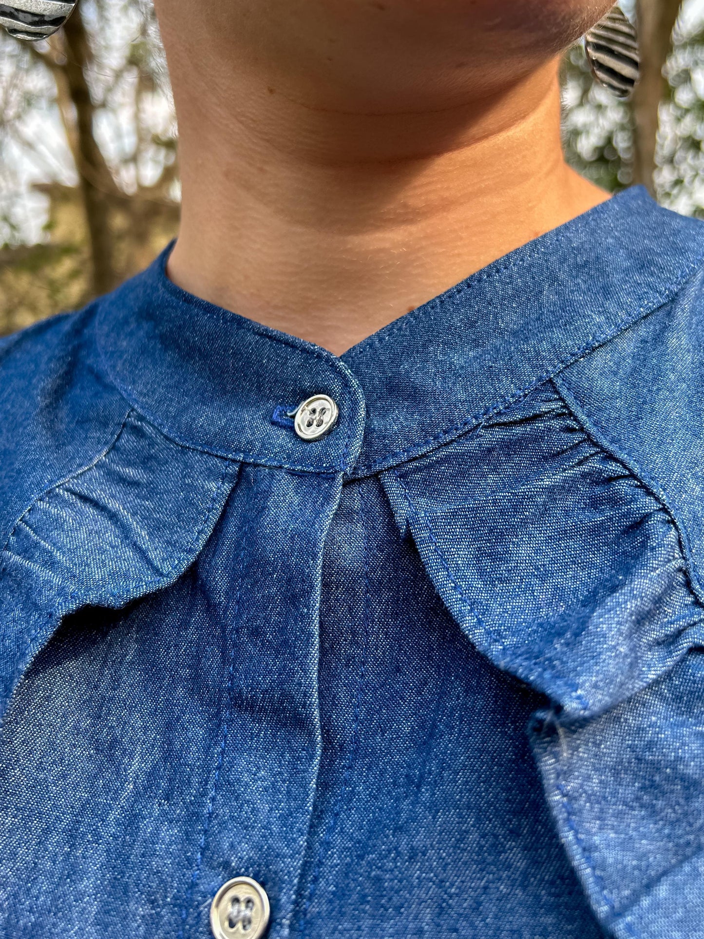 Camisa de Jean Con Volados