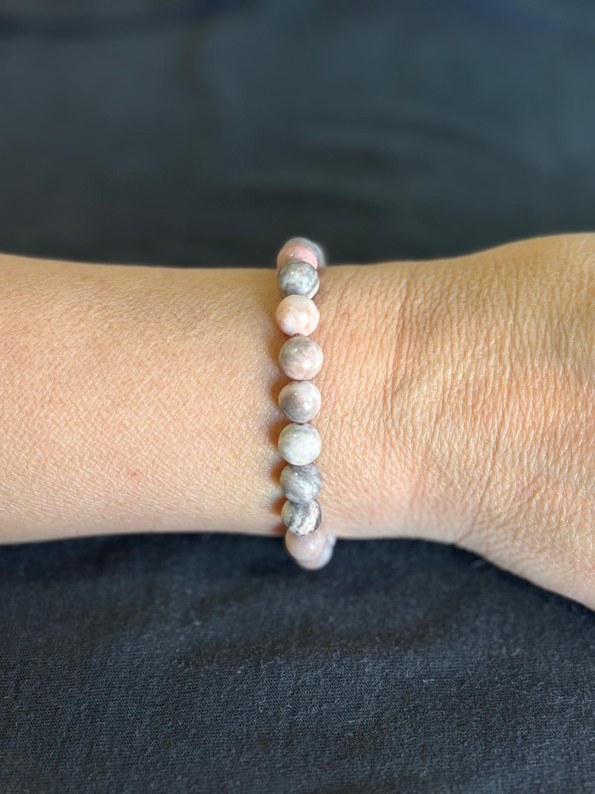 Pulsera Jaspe Cebra Rosa