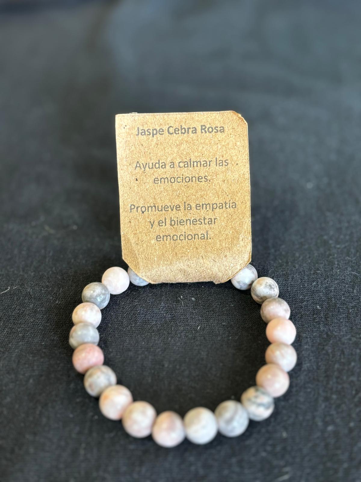 Pulsera Jaspe Cebra Rosa