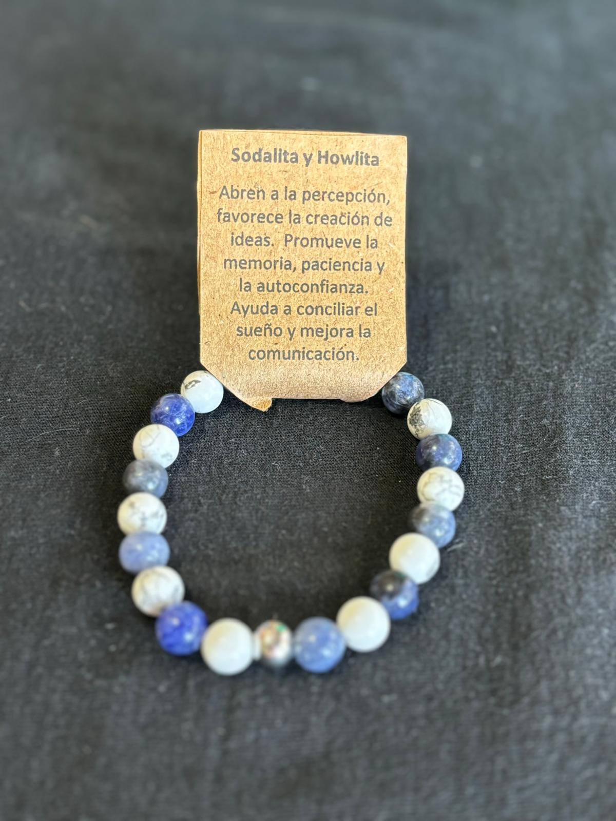 Pulsera Sodalita y Howlita