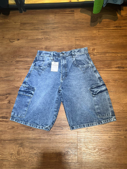 Bermuda Baggy Cargo Azul