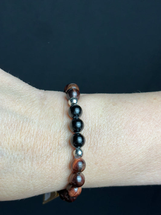 Pulsera Ojo de Buey y Turmalina Negra