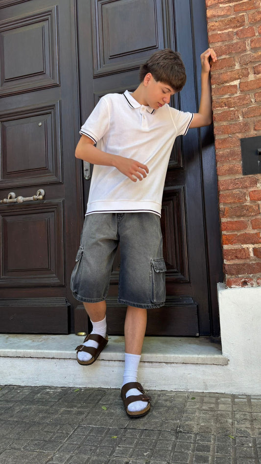 Bermuda Baggy Cargo Negra